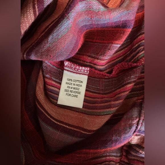 Girl Krazy Multicolor Striped Wrap Blouse red orange and purple size L - Picture 6 of 6